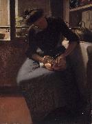 Minerva Josephine Chapman Woman Polishing a Kettle oil painting reproduction